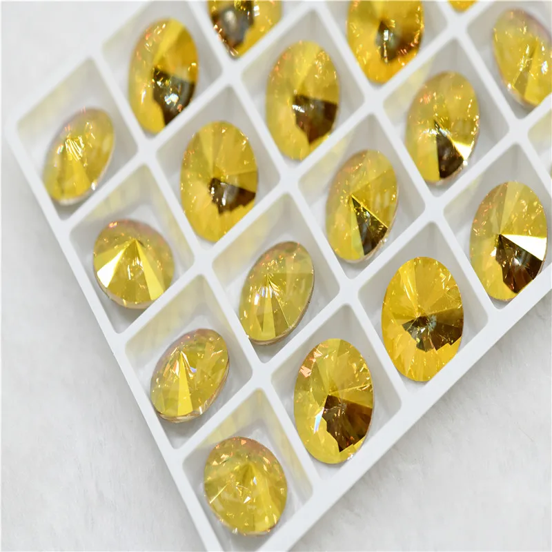 k9 glass Sunshine strass stone beads for  jewels making Rhinestones for DIY Apparel Clothing Decoration teadrop Rivoli