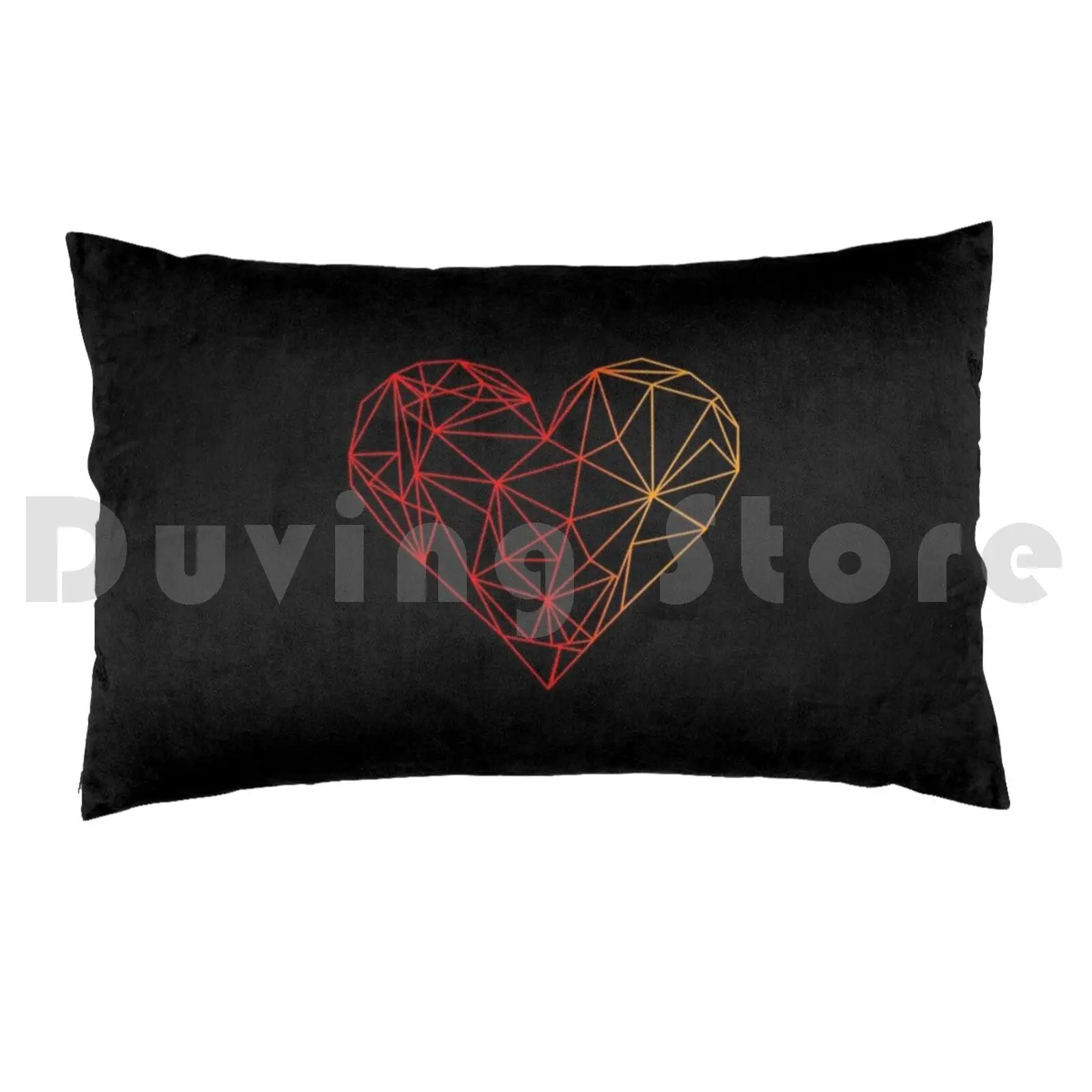 Polygon Red Pattern Creative Pillow Case Printed 50x75 Polygon Red Template Creative Stylish Cardiology Cardio