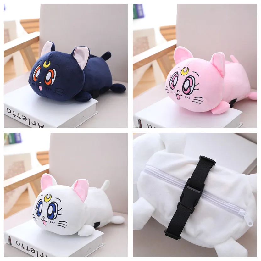 Internet Celebrity Creative Plush Stuffed Moon Cat Car Tissue Box Birthday Gift New Year Cartoon Car Hanging Decoration