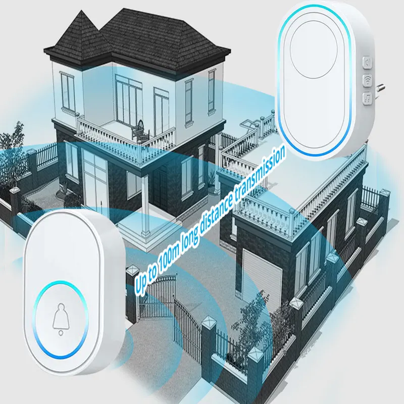 Campanello senza fili Tuya App Intelligent Home Welcome campanello pulsante impermeabile LED Light 433MHz allarme di sicurezza campanello