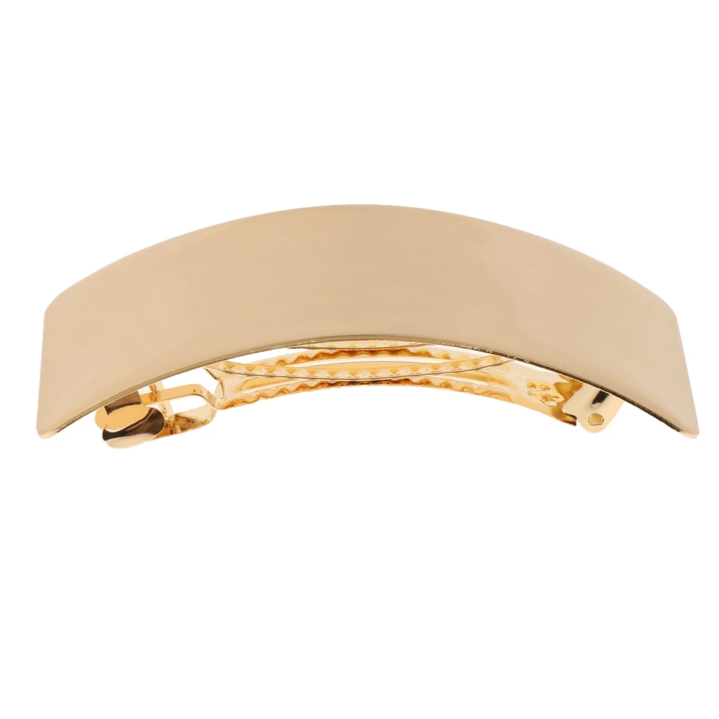 Fashion Metal Barrette Curved Automatic Hairpin French Large Rectangle Hair Spring Ponytail Holder Hair Clip Accessories