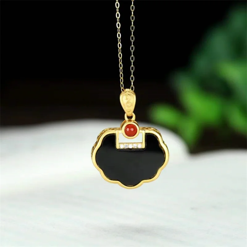 Hot Selling Natural Hand-carved Jade 925silver Gufajin  Mo Yu   Necklace Pendant Fashion Jewelry Men Women Luck Gifts