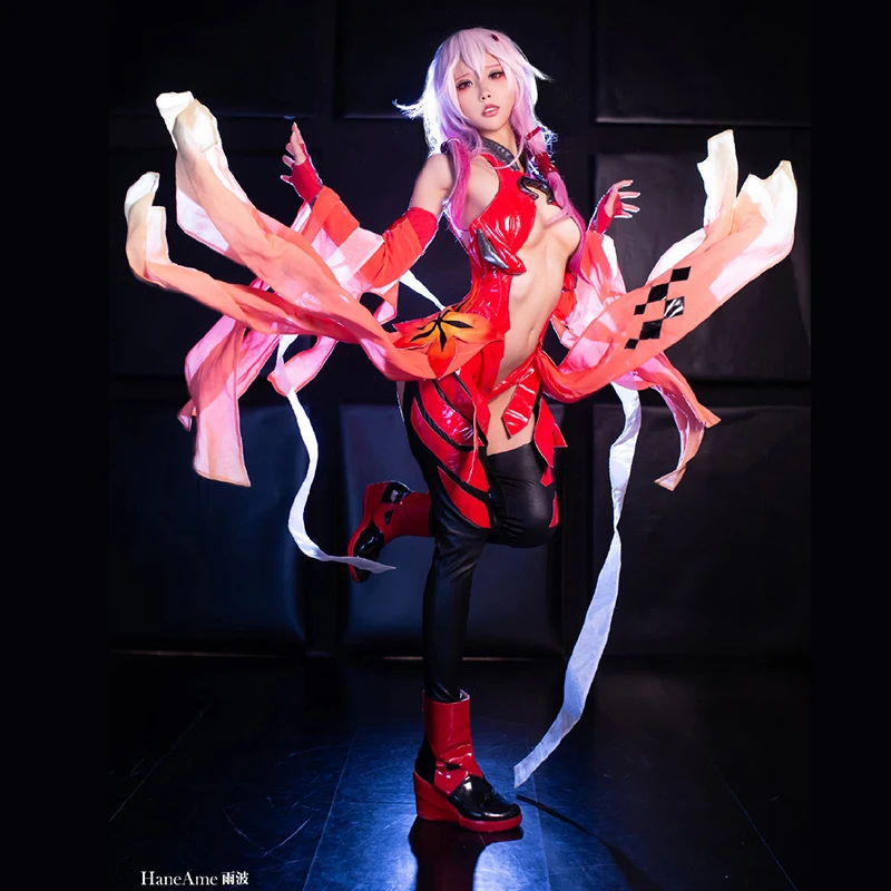 Egoist Guilty Crown Yuzuriha Inori Goldfish Uniforms High End Red Fighting Cosplay Costume  Free Shipping