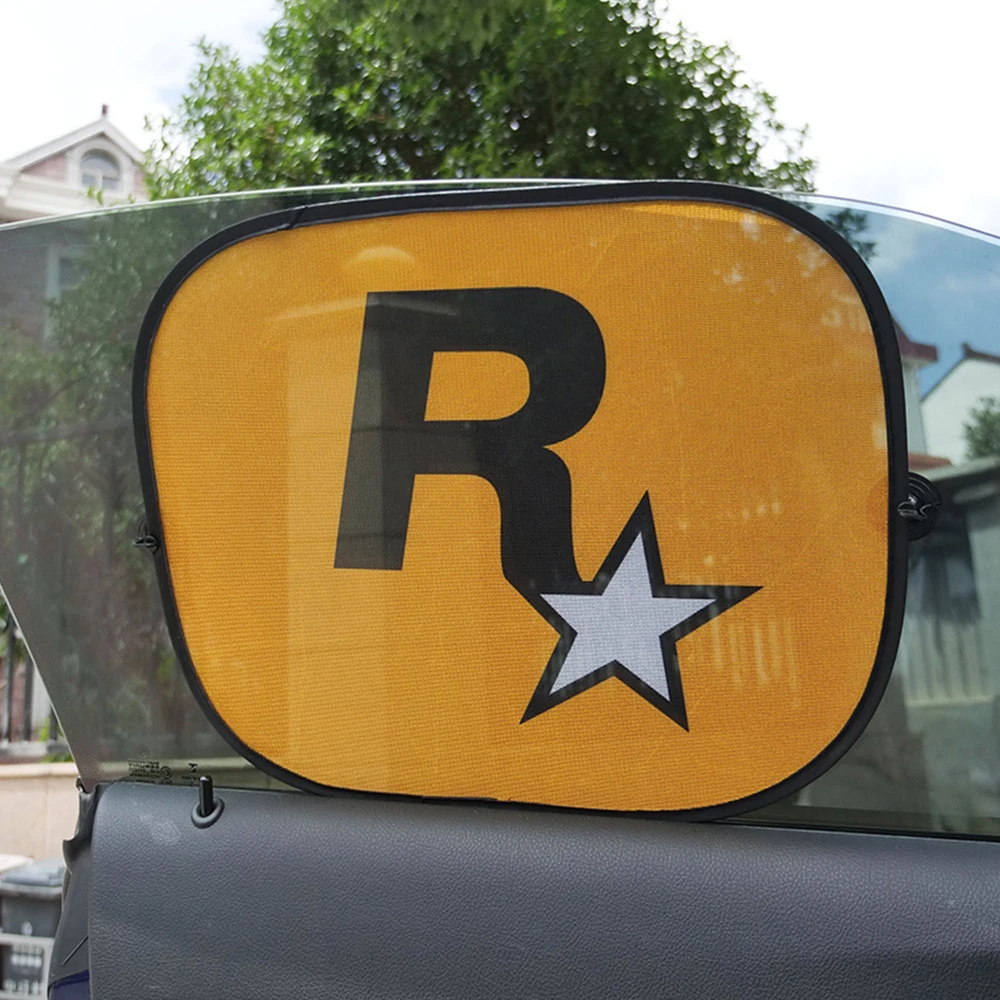 2Pcs Car Window Sunshade Cover Cartoon Universal Side Window Sunshade UV Protection For Game GTA