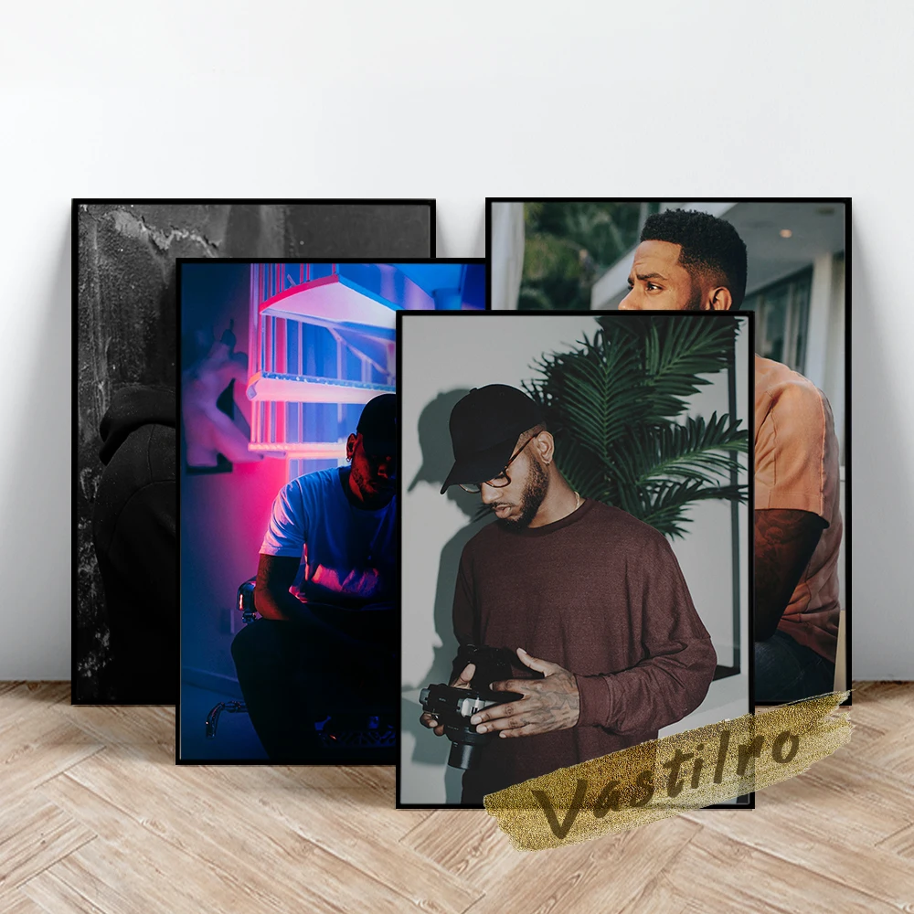 Bryson Tiller Singer Poster, Music Star Art Prints, Handsome Man Wall Stickers, Bryson Character Portrait Painting, Fans Gift