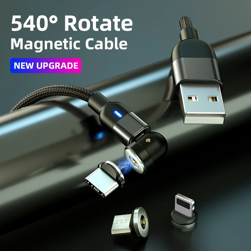 2m USB Magnetic Charging Cable for Micro Type-C Cable for iPhone Huawei Samsung Android Mobile Phone Long Cord Wire