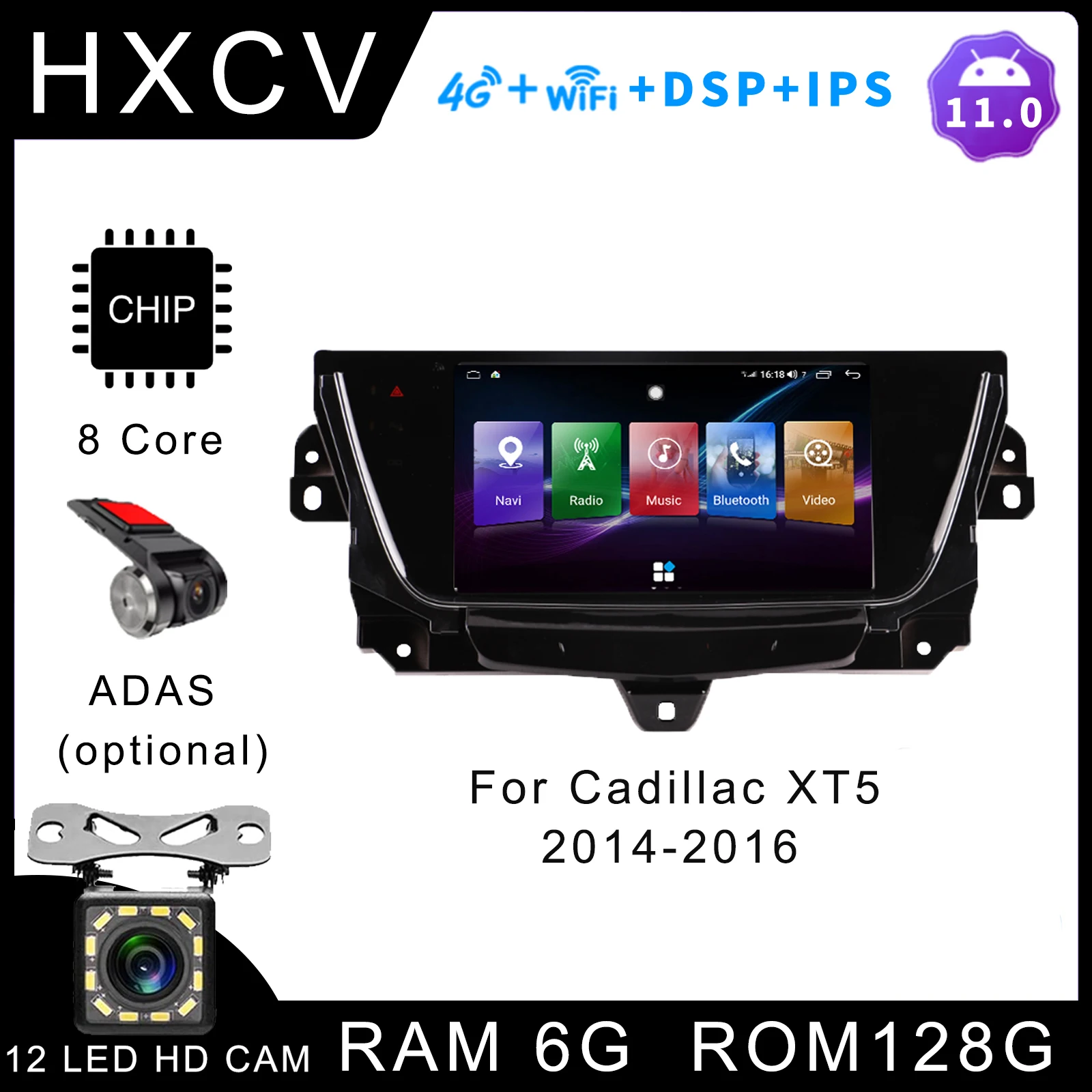 

HXCV Smart Android Car radio For Cadillac XT5 2014- 2016 gps navigator for car 4G car radio with bluetooth DAB+ Carplay