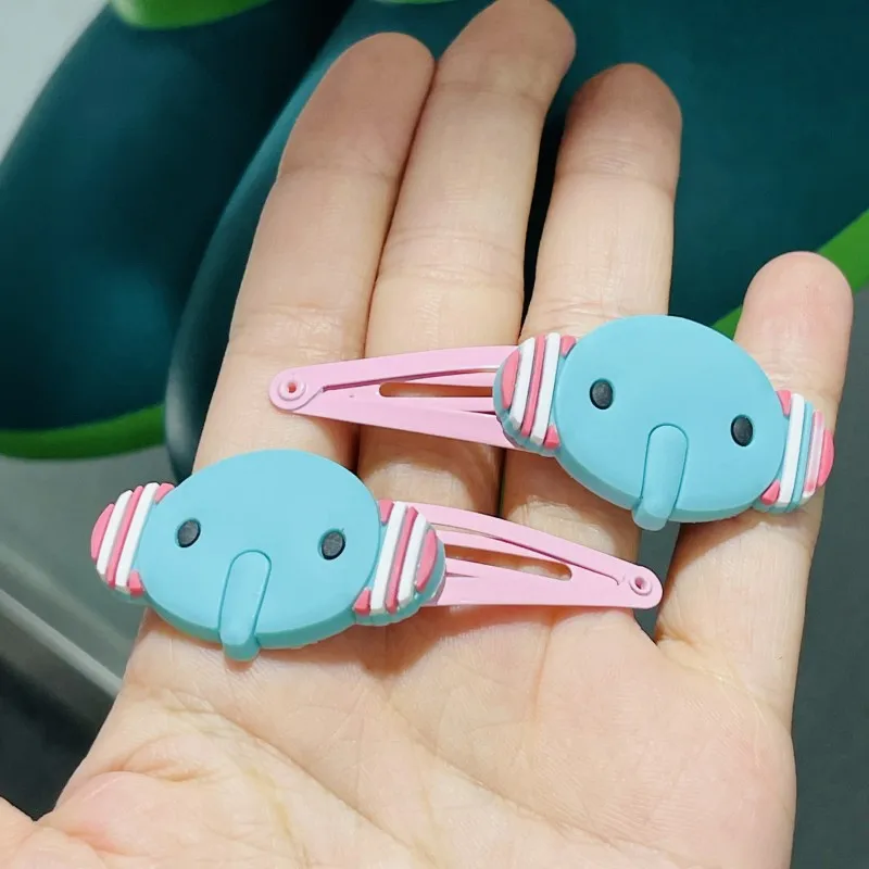 2Pcs Girls Cute Cartoon Animals Chi Cat Elephant Hair Clips Kids Lovely Hairpins Headband Barrettes Fashion Hair Accessories