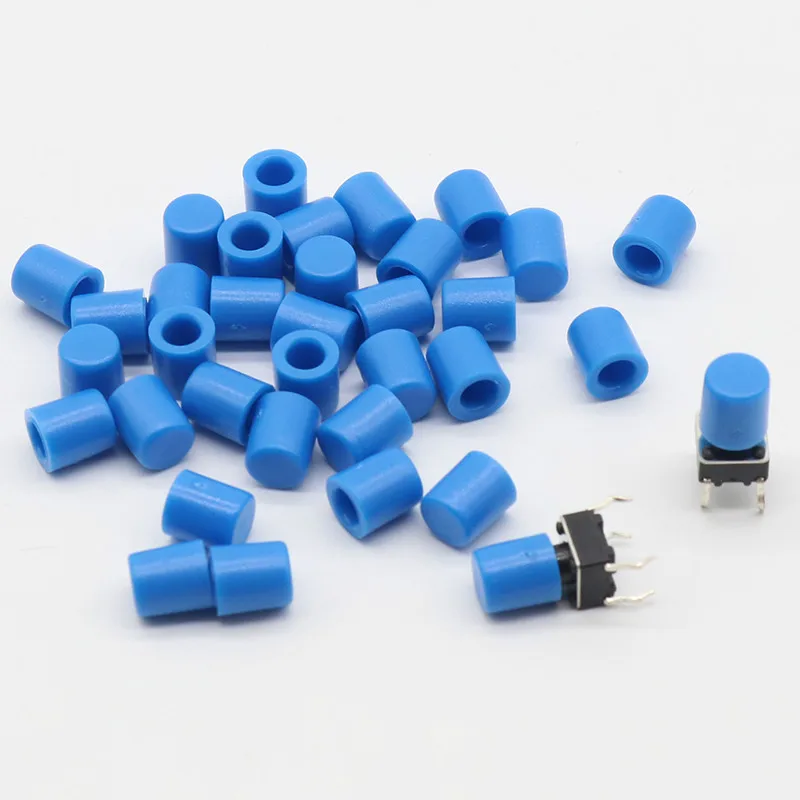 100pcs/lot Blue Plastic Cap Hat for 6*6mm G61 Tactile Push Button Switch Lid Cover