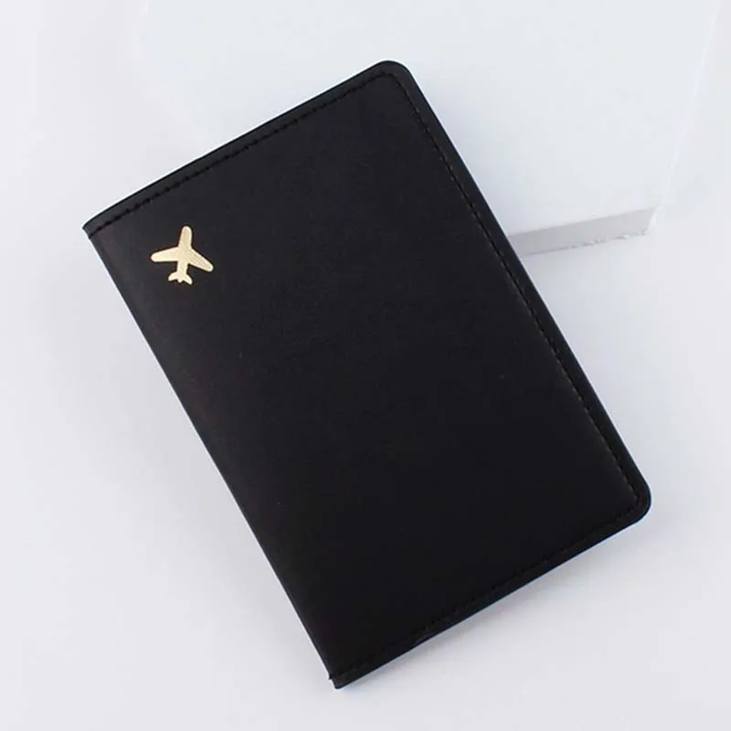 Lover Couple Passport Cover Hot Stamping Simple Plane  Women Men Travel Wedding Passport Cover Holder Fashion Wedding Gift