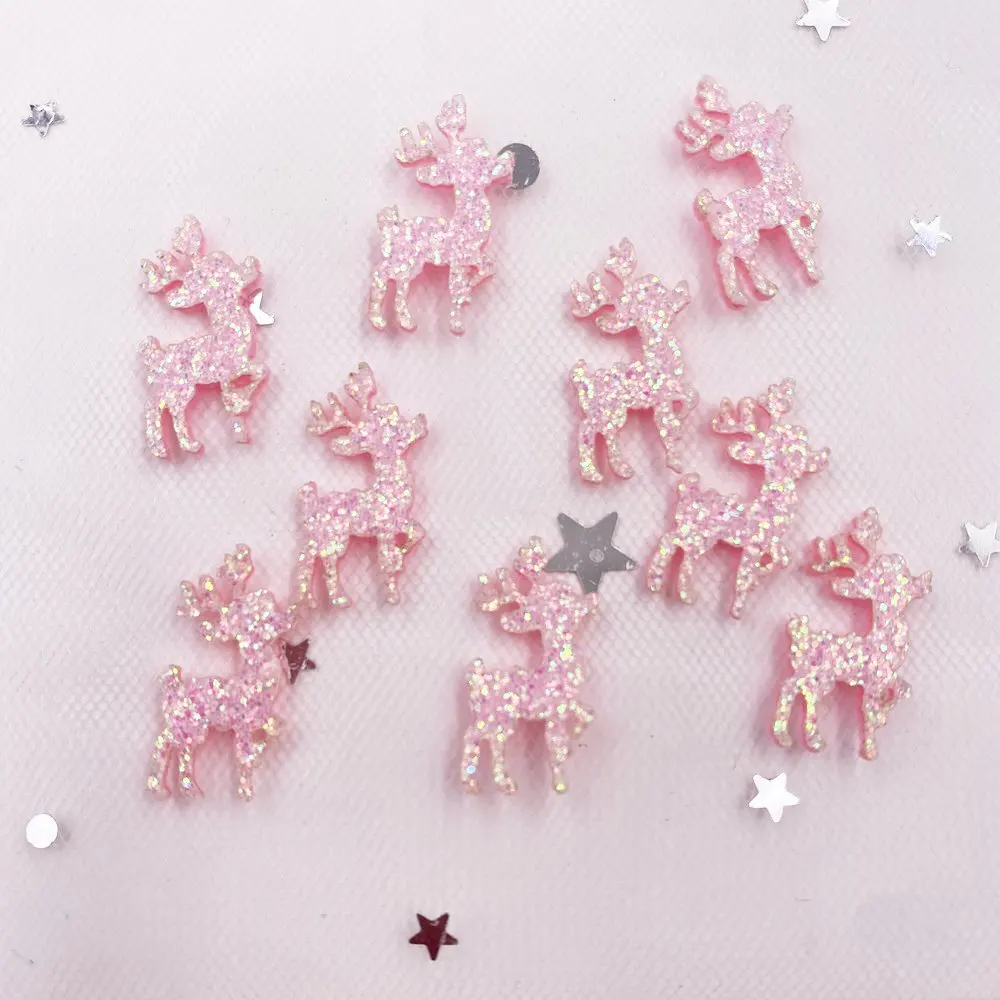 Filcowa tkanina brokatowa błyskotka Mini akcesoria w kształcie jelenia naszywka do szycia DIY świąteczna spinka do włosów akcesoria Craft XE42