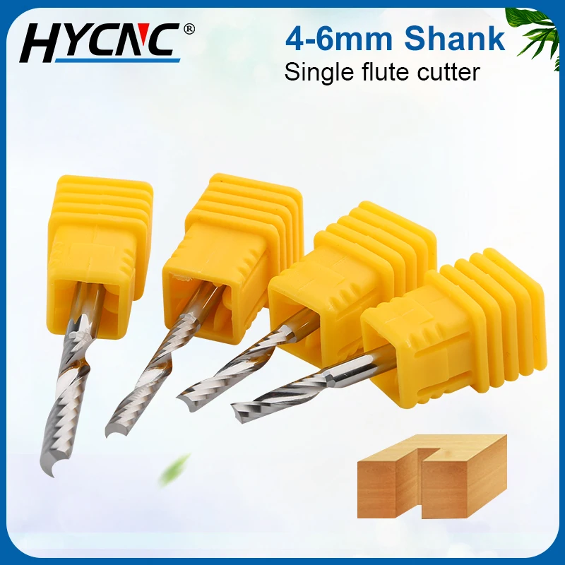 

Single-Edge Milling Cutter 4 6mm Shank Carbide End Mill Spiral PVC Drill Bit Used For Cutting MDF CNC Router Engraving Knife