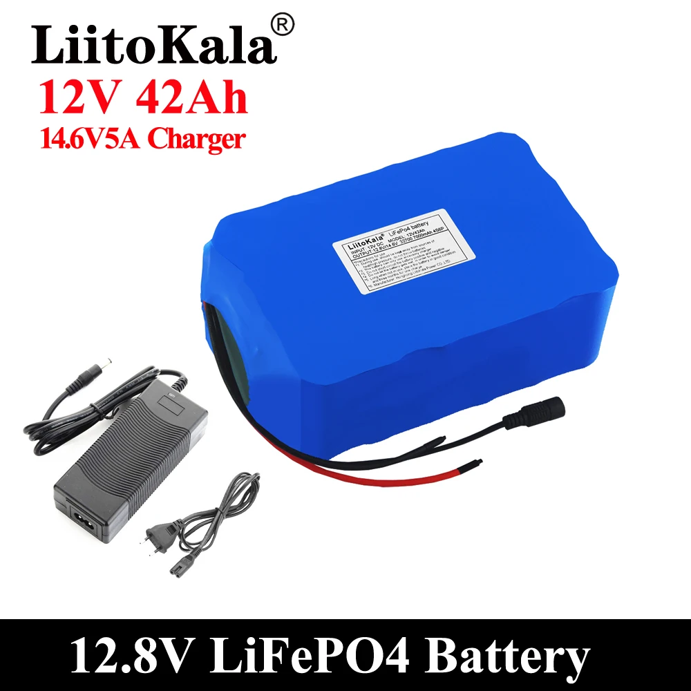 

LiitoKala 12V 40Ah Lifepo4 Battery Pack Balanced BMS for Electric Boat and Uninterrupted Power Supply 12.8V with 4S 100A BMS