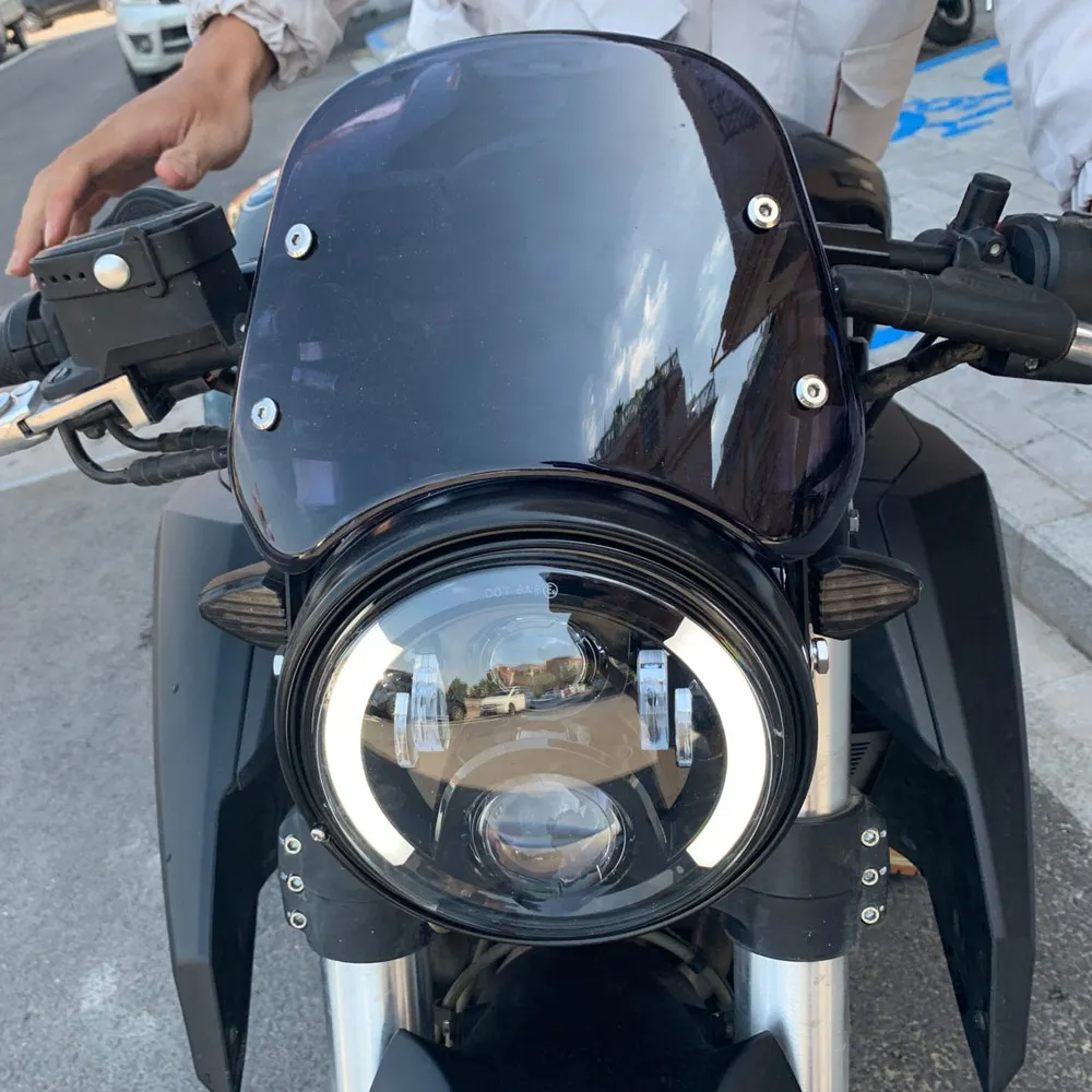 

Universal Retro Headlight Windscreen Wind Deflector Fairing Instrument Visor for Harley Honda Yamaha Kawasaki Cafe Racer