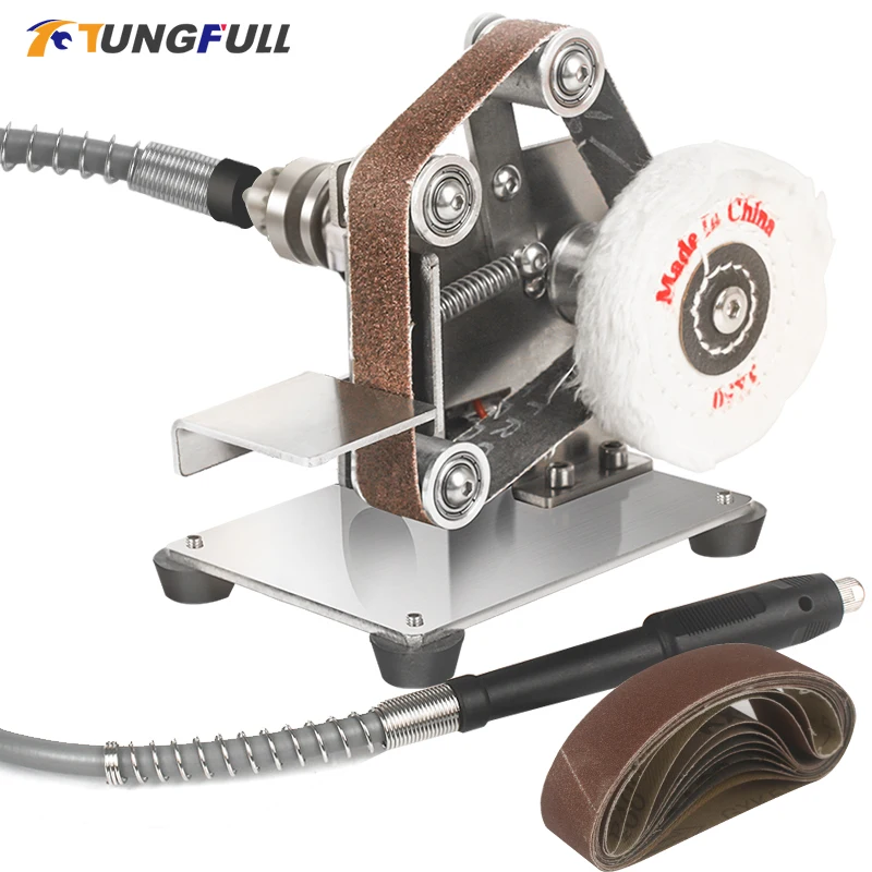 110V/220V Mini Electric Belt Sander Belt grinding machine sander polisher Sharpening Machine Blade Desktop Cutter 7 speed Adjust