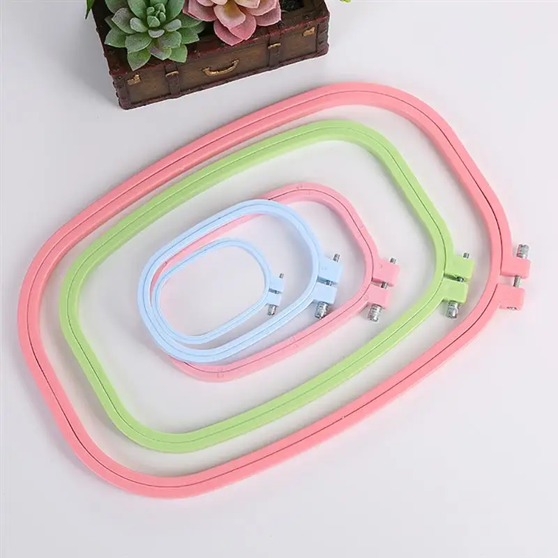 Sewing Tool Round Bamboo Plastic Embroidery Hoops Frame Set Plastic Embroidery Hoop Ring For DIY Cross Stitch Needle Craft Tool