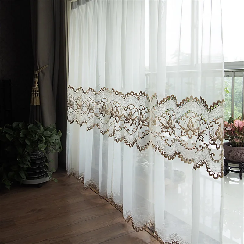 Free Shipping Valance Romantic Drapes Partition Curtain Elegance Flower Classical Purdah Livingroom Window Decora Shades Wedding