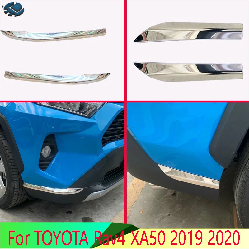 

For TOYOTA Rav4 XA50 2019 2020 Car Accessories Stainless Steel front Rear Bumper Protector Trim