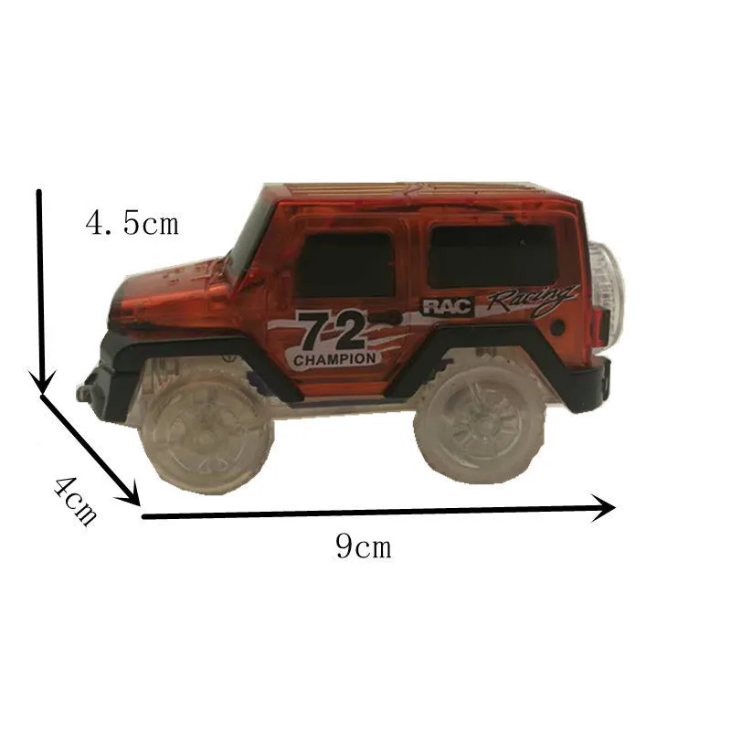 Licht up Autos für Glow Rennstrecke Elektronische Auto Spielzeug Blinkende Kind Eisenbahn Leucht Maschine Track Auto brinquedos