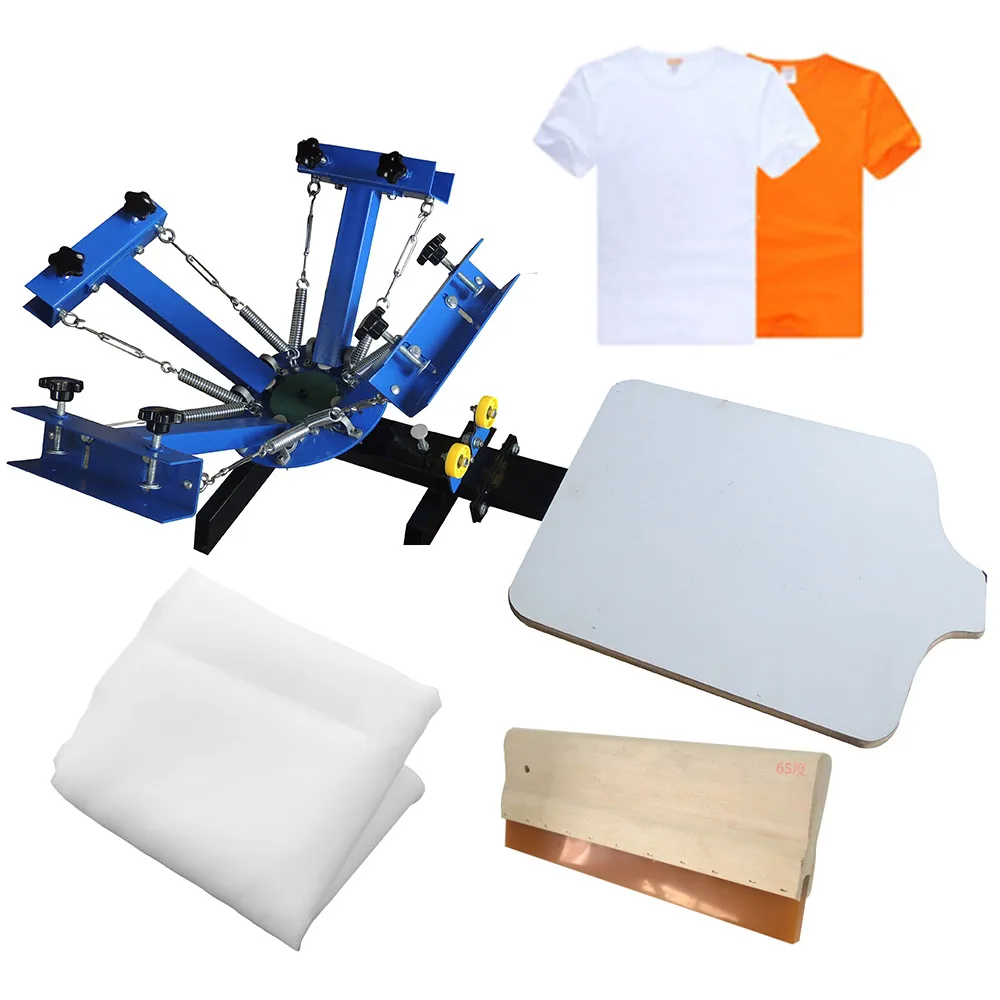 CALCA 4 Color Manual Screen Printing Press, Silk Screening Pressing DIY with 1 Station