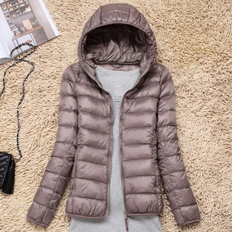 Lightweight Padded Jackets Women's Jackets 2024 Spring Hooded Ultralight Duck down Coat for Women Warm Winter Down Coats Light