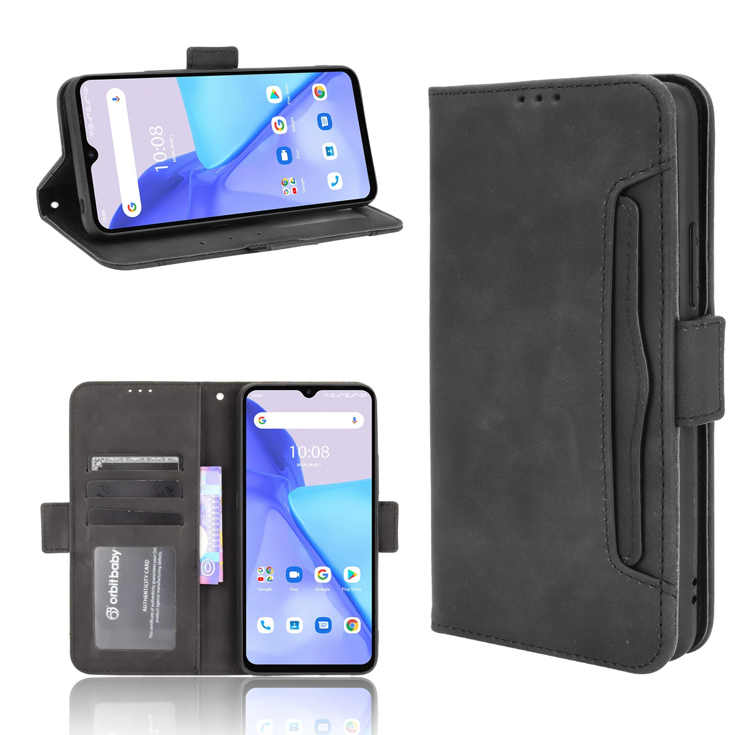 

Leather phone case for UMIDIGI Power 5 Back Cover Flip card wallet with stand Retro Coque