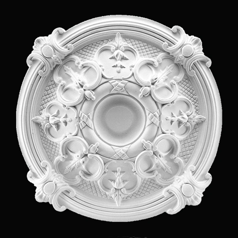 PU Decorative Pendent Lamp Base Ceiling Plate Panel Chandelier Rose Wall Moulding Medallion Droplight Patera Decoration Rosette