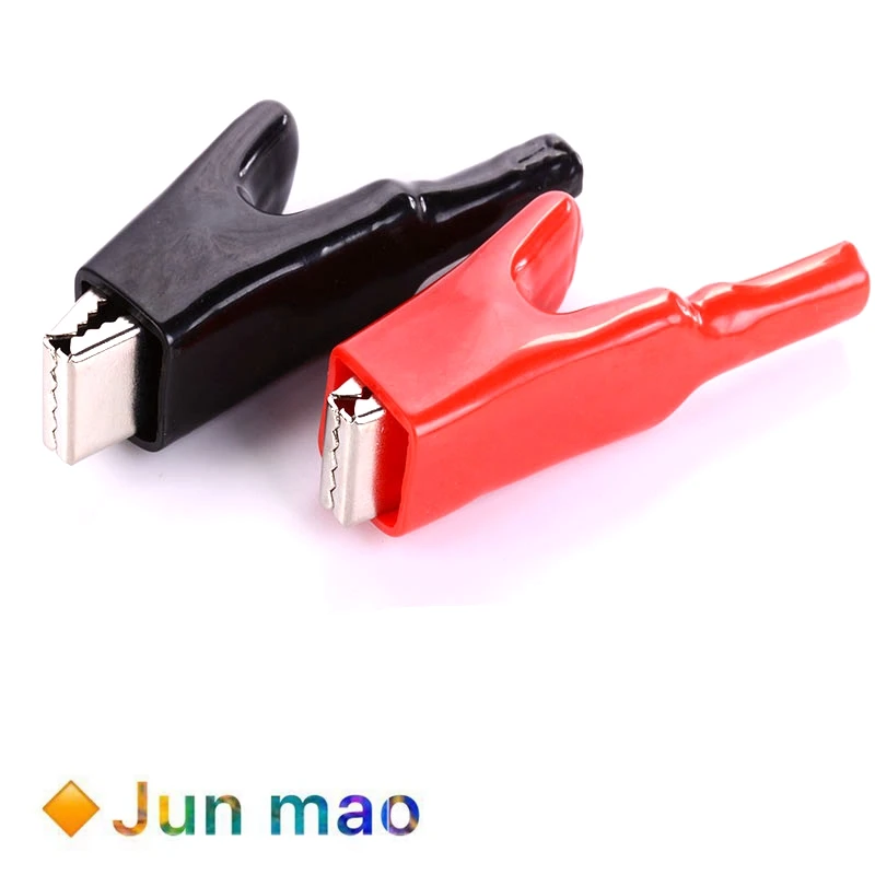 Big finger crocodile clamp 50A high current battery test clamp soft silicone sheath high temperature clamp battery clamp
