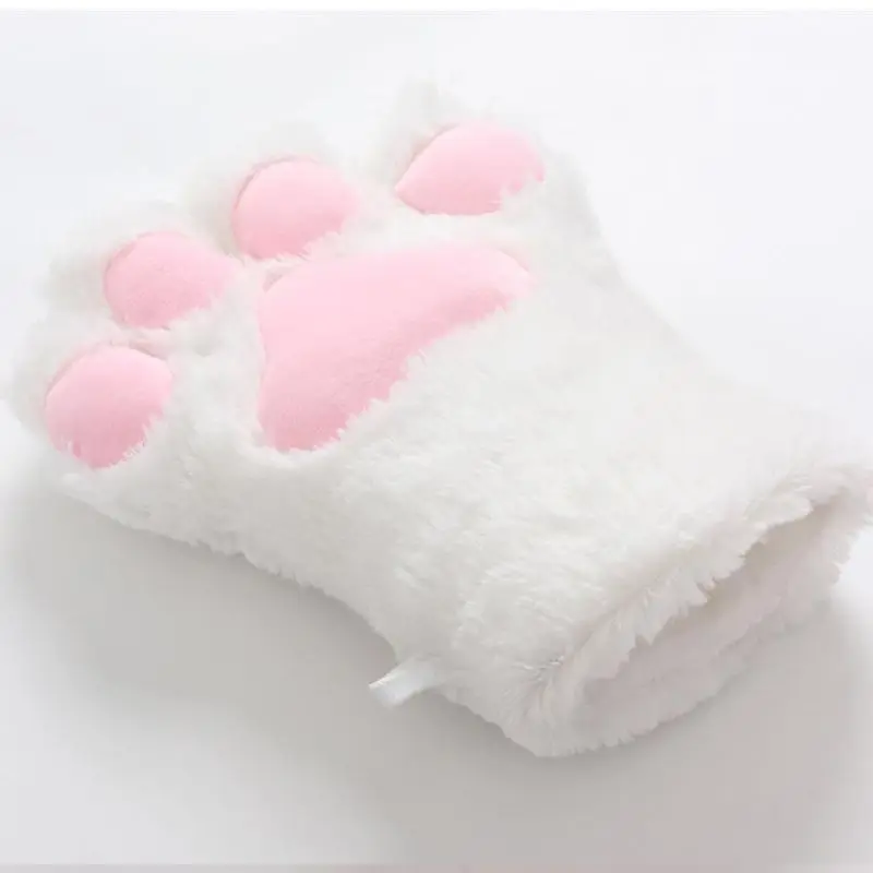 Guanti giapponesi da donna per ragazze orso carino gatto zampa guanti invernali caldi spessi soffici peluche Cartoon Anime Lolita Cosplay guanti a dito pieno