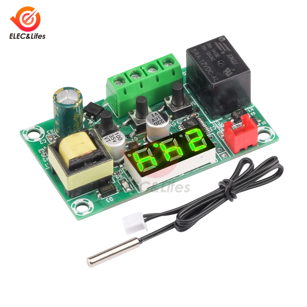 W1209 Blue/Red/Green light AC 110-220V Heat Cool Temp Thermostat Temperature Control Switch Temperature Controller Thermometer