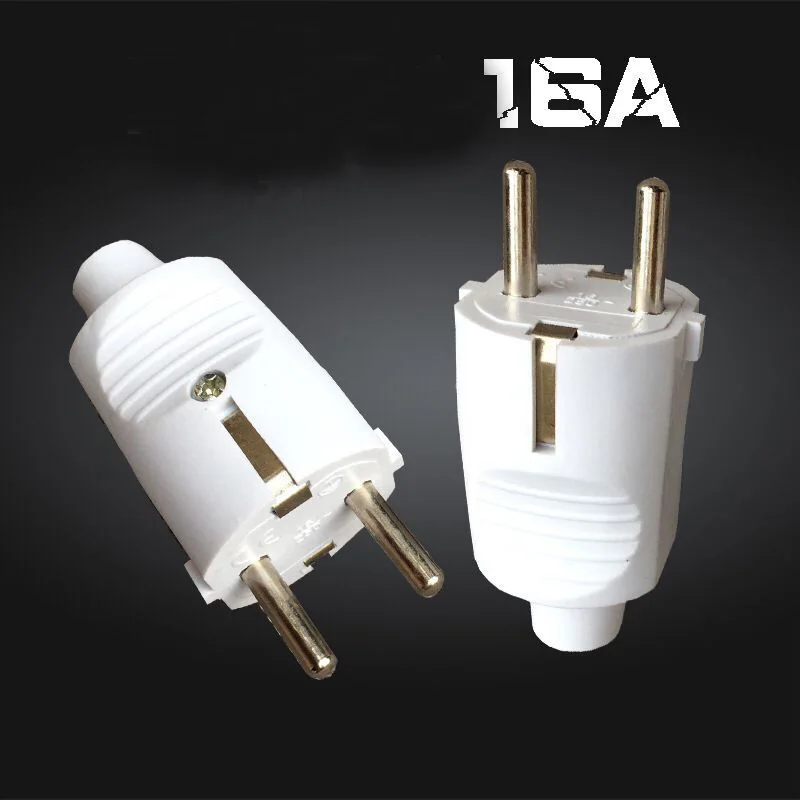 White 250v 16a french Russia Korea German EU Schuko Plug power cord wired cable Socket Male Female Assembly Receptacle connector