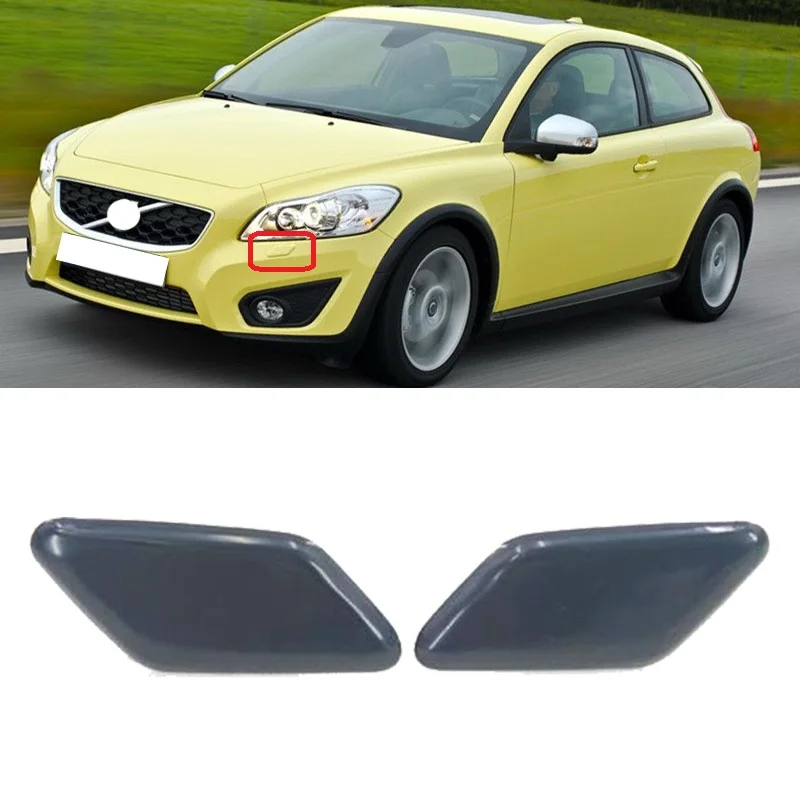 Roavia For Volvo C30 2010-2013 Front Bumper Headlight Washer Spray Jet Cover Head Lamp Water Spray Gun Lid Cap Trim Shell Hood