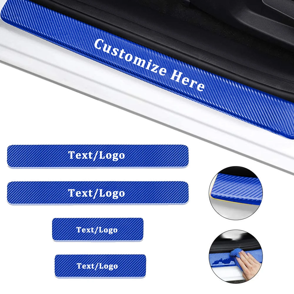 

Custom Text Car Door Sill Scuff Plate Sticker Universal Vehicle Door Threshold Plate Car Styling Accessory