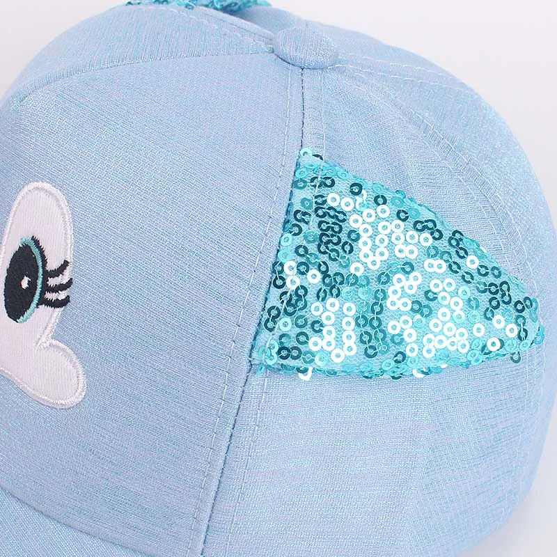 Spring Child Cartoon Baseball Cap 2 to 8 Years old Sequin Ears Summer Hip Hop kids Korean Hats Boys Girls Caps Snapback Hat