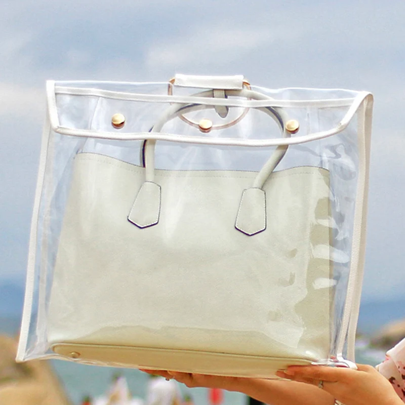 

Transparent dustproof bag plastic PVC bag portable storage bag waterproof and moisture-proof wardrobe leather bag finishing bag
