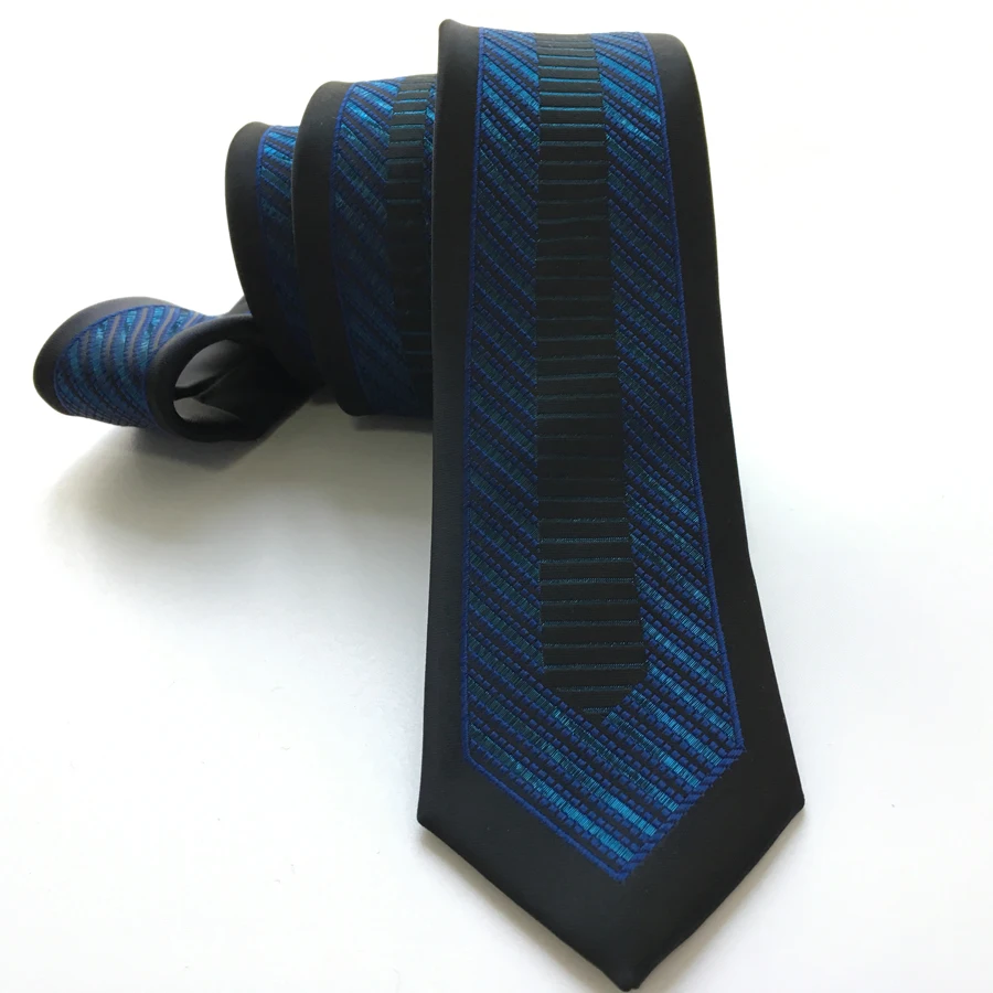 Men's Ties Designer Panel Neck Tie Blue Vertical Stripe Cravat to Match Suits