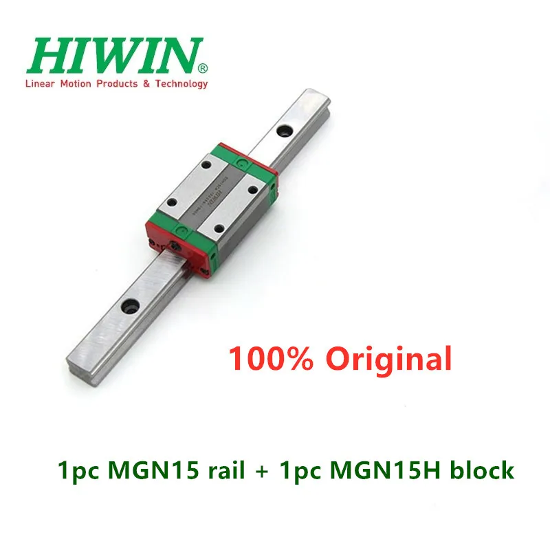 1pc Original Hiwin linear guide MGN15 200 250 300 350 400 450 500 550 mm MGNR15 rail +1pc MGN15H block carriage 3D printer cnc