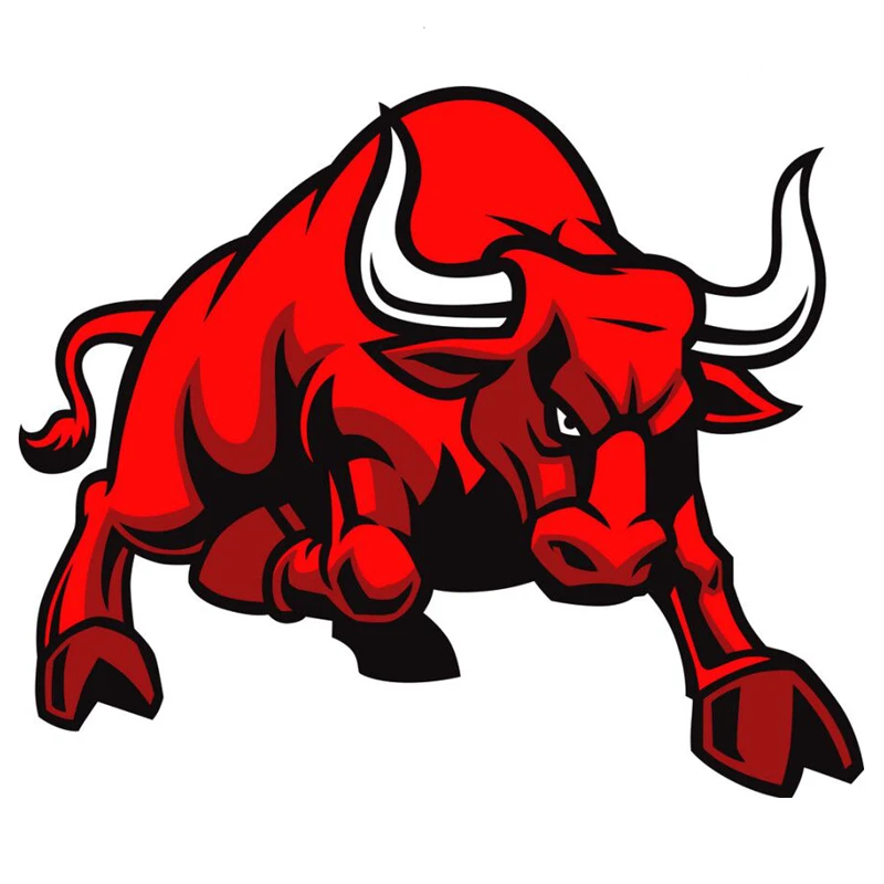 B-0009# Bull Printed Self-adhesive Decal Car Sticker Waterproof Auto Decors on  Bumper Rear Window