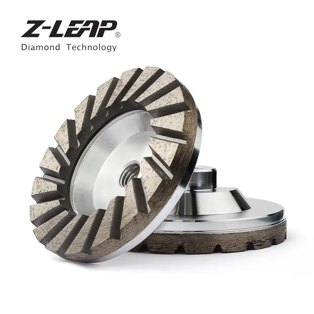 

Z-LEAP 4" Diamond Grinding Cup Wheel Aluminum Base Turbo Abrasive Tool For Concrete Granite Floor Coarse Grinding M14 Thread