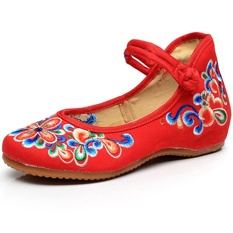 Spring autumn walking shoes women tourism female embroidery national wind single shoes cloth flats shoes zapatos mujer WSH2295