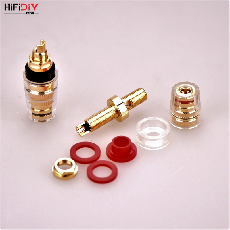 HIFIDIY LIVE DIY Lautsprecher-Anschlussklemme Binding Post HIFI Verstärker Reines Kupfer Vergoldete Bananenbuchse Anschlussdose M8 L8 – Detail 10