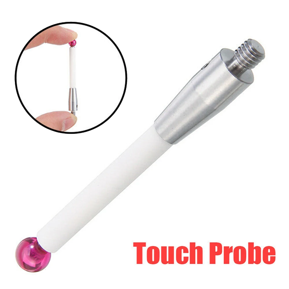 

50mm length Ceramic Rod CMM Touch Probe Stylus 6mm Dia Rubine Ball Ceramic Shaft Thread Shank