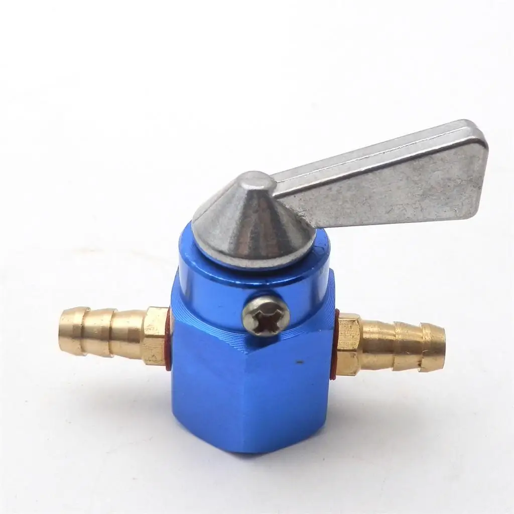 2 Pcs 6MM MOTORCYCLE QUAD ATV IN-LINE PETCOCK VALVE PETROL ON-OFF FUEL TAP BLUE