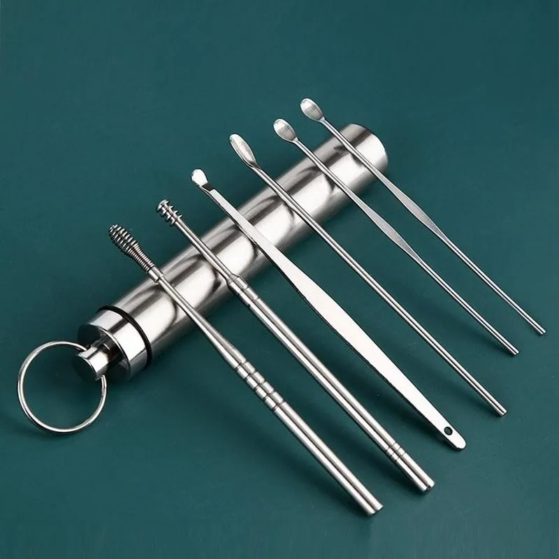 1 Set Steel Earpick Wax Remover Curette Ear Pick Cleaner Ear Cleaner Spoon Care Ear Clean Tool Ear Cleaner Spoon