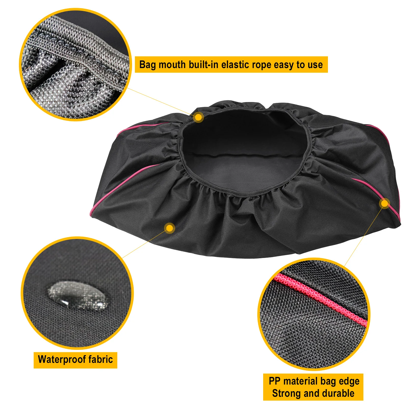 Black Waterproof Soft Winch Cover,Winch Dust Cover Heavy Duty Winch Protection Cover with Elastic Band for Electric Winches 8500