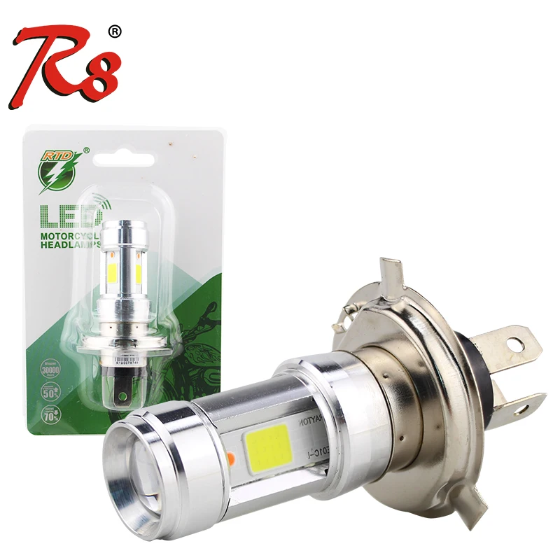 

RTD E01C Motorcycle LED Headlight Dual Beam 12W 1200LM H4 HS1 P43T S2 BA20D Light Bulbs Scooter Motorrad E-bikes 3Sides Blue DRL