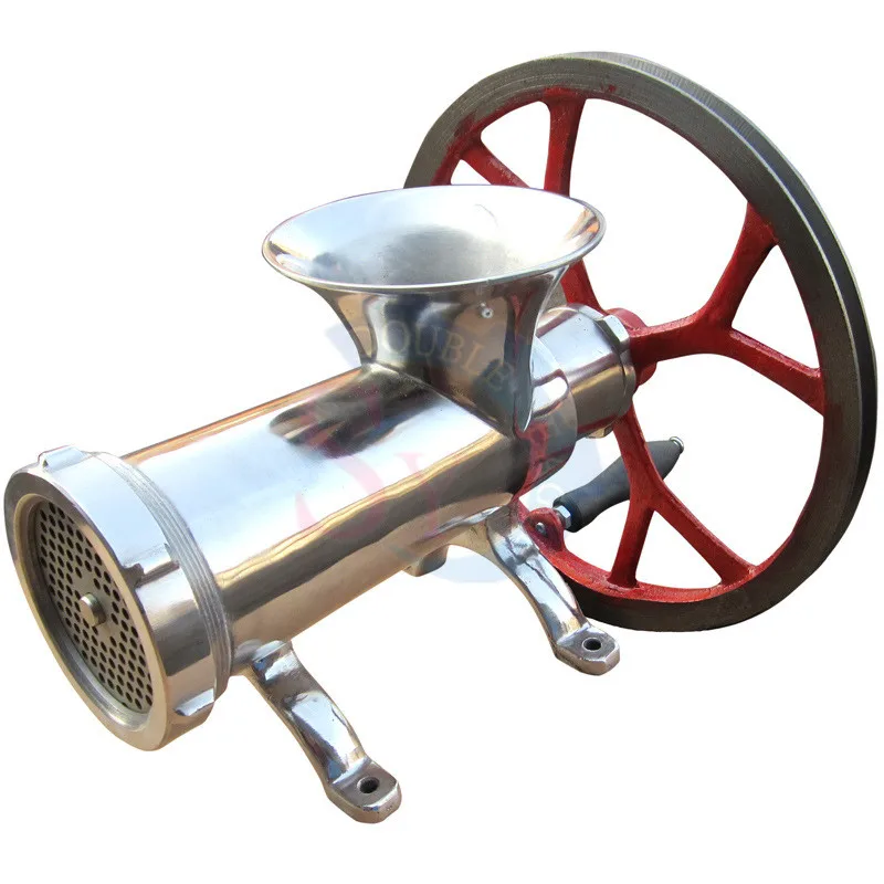 304 32# Stainless Steel Manual Pully Meat Grinder Mincer Beef Pepper Grinding Machine For Dogs or Animals People Kitchen Use