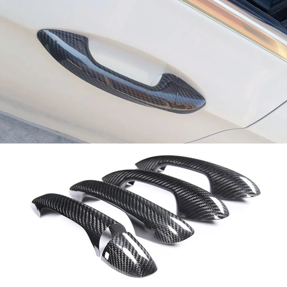 

4Dr LHD/RHD Real Carbon Fiber Door Handle Cover For Mercedes Benz C E S GLC GLE Class W205 W213 W222 X253 C292 W167