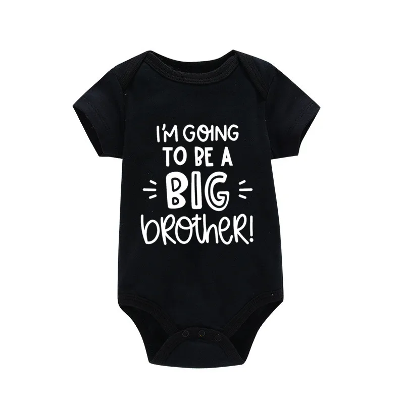 Newborn Infant Baby Boy Bodysuit I'm Going to Be a Big Brother Summer Cotton Jumpsuit Solid Casual Short Sleeve Outfits Romper