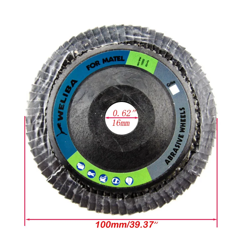 1pc Flap Discs 10mm 4inch Sandpaper Sanding Discs 60/80/120 Grit Grinding Sanding Polishing Wheels Angle Grinder